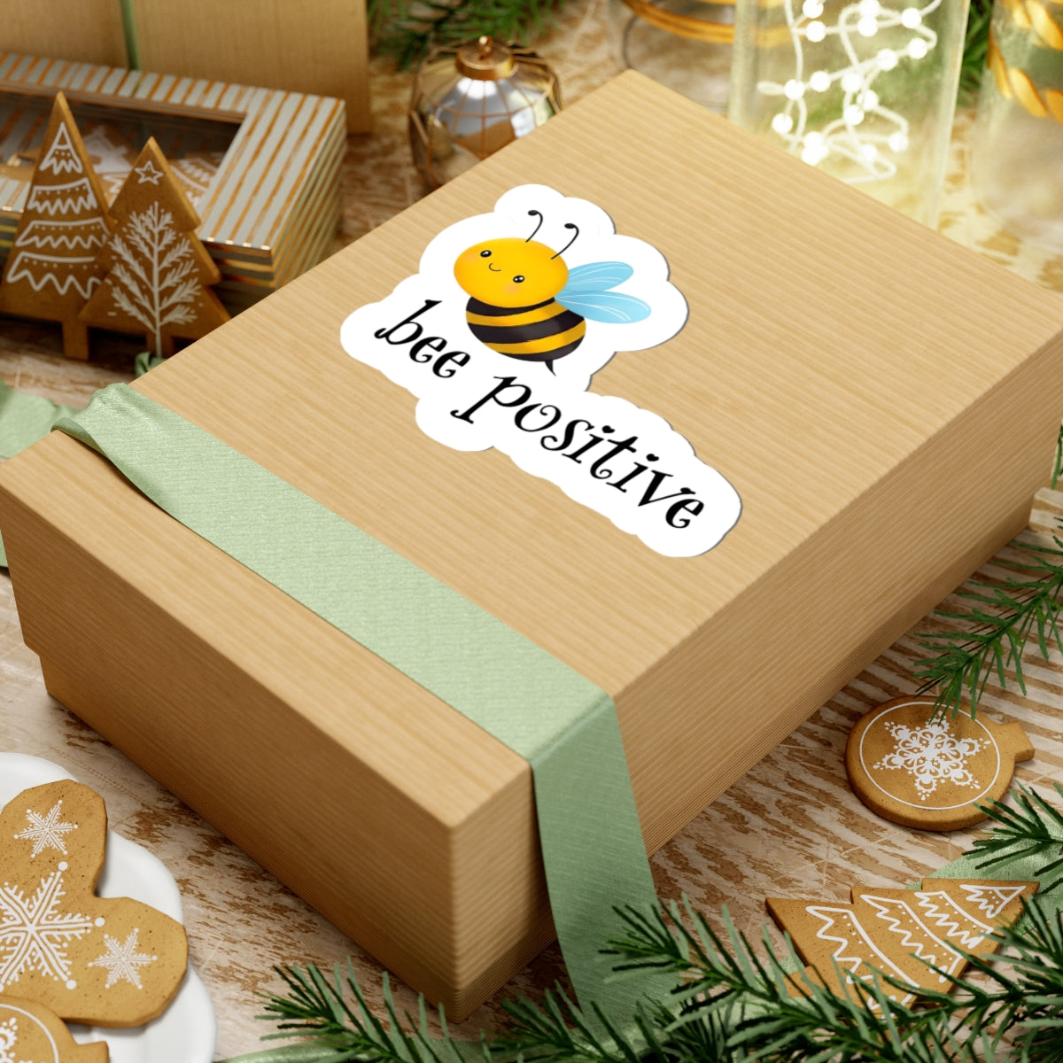 Bee Positive Stickers, Motivational Bee Art, Cute Laptop Decor, Fun Gift for Friends, Positive Vibes, Inspirational Wall Stickers
