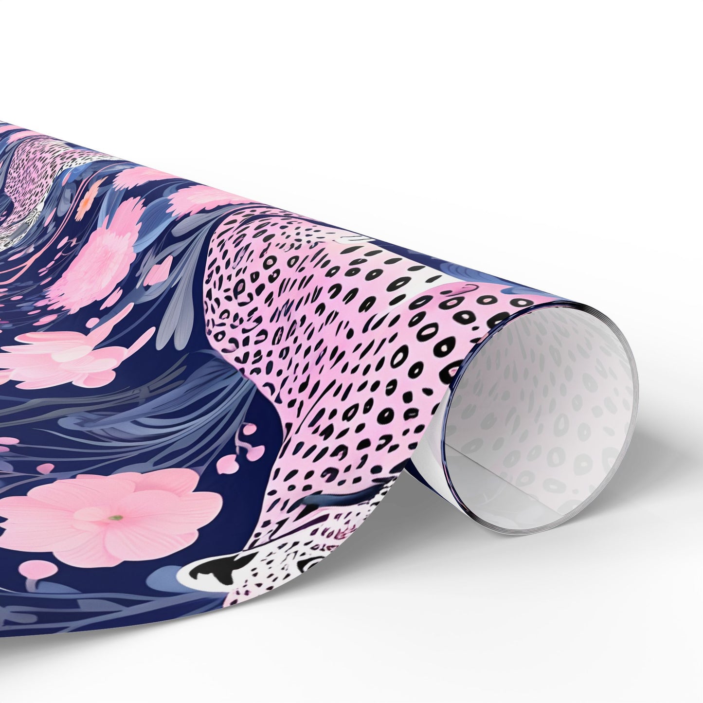 Elegant swan, leopard and flamingo wrapping paper