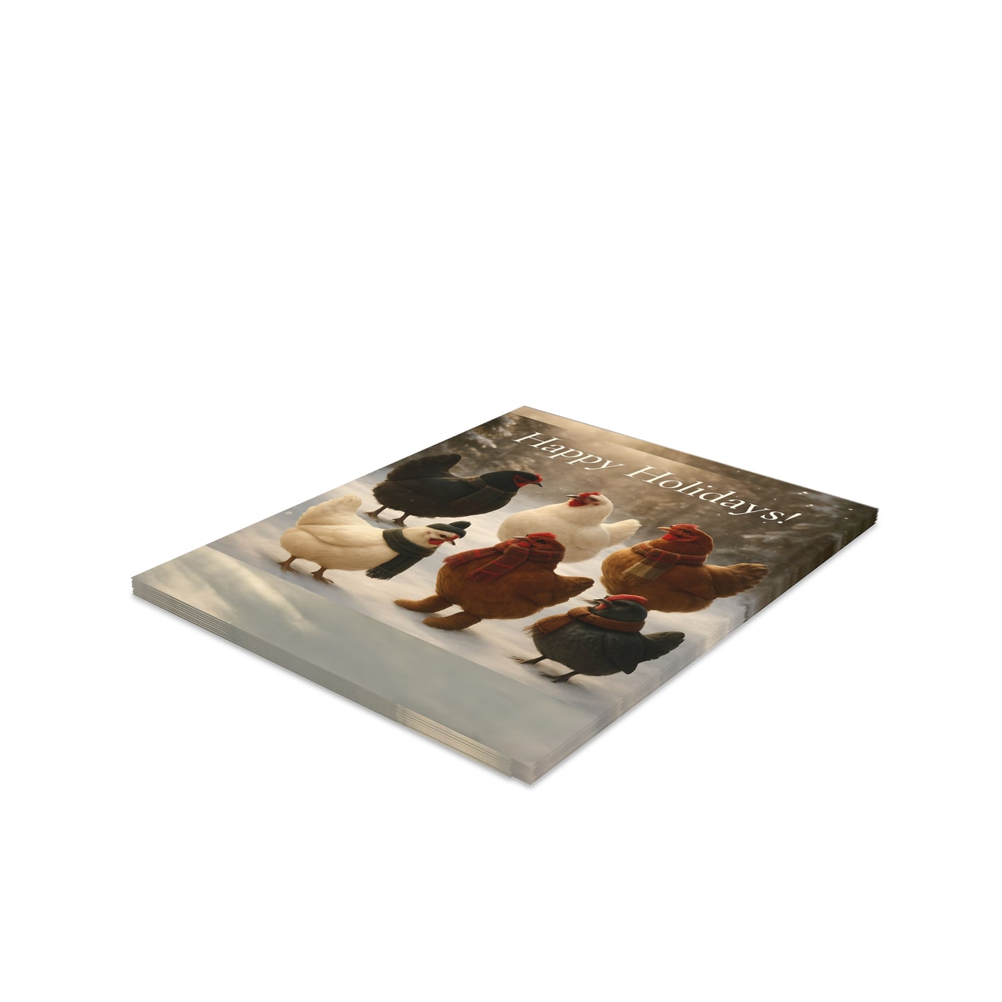 Christmas Chicken Greeting Cards (8, 16, and 24 pcs)