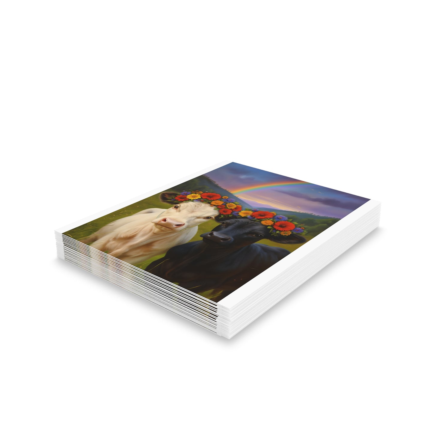 Greeting Cards - Cute Cow Blank Card Collection (8, 16, and 24 pcs)