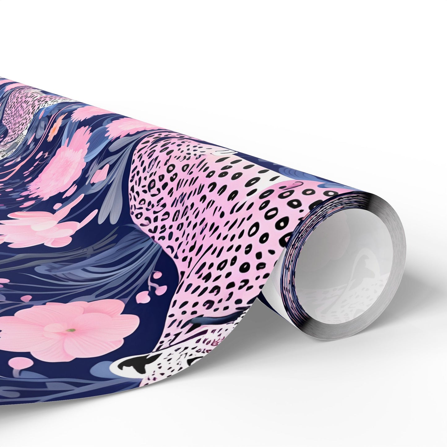 Elegant swan, leopard and flamingo wrapping paper