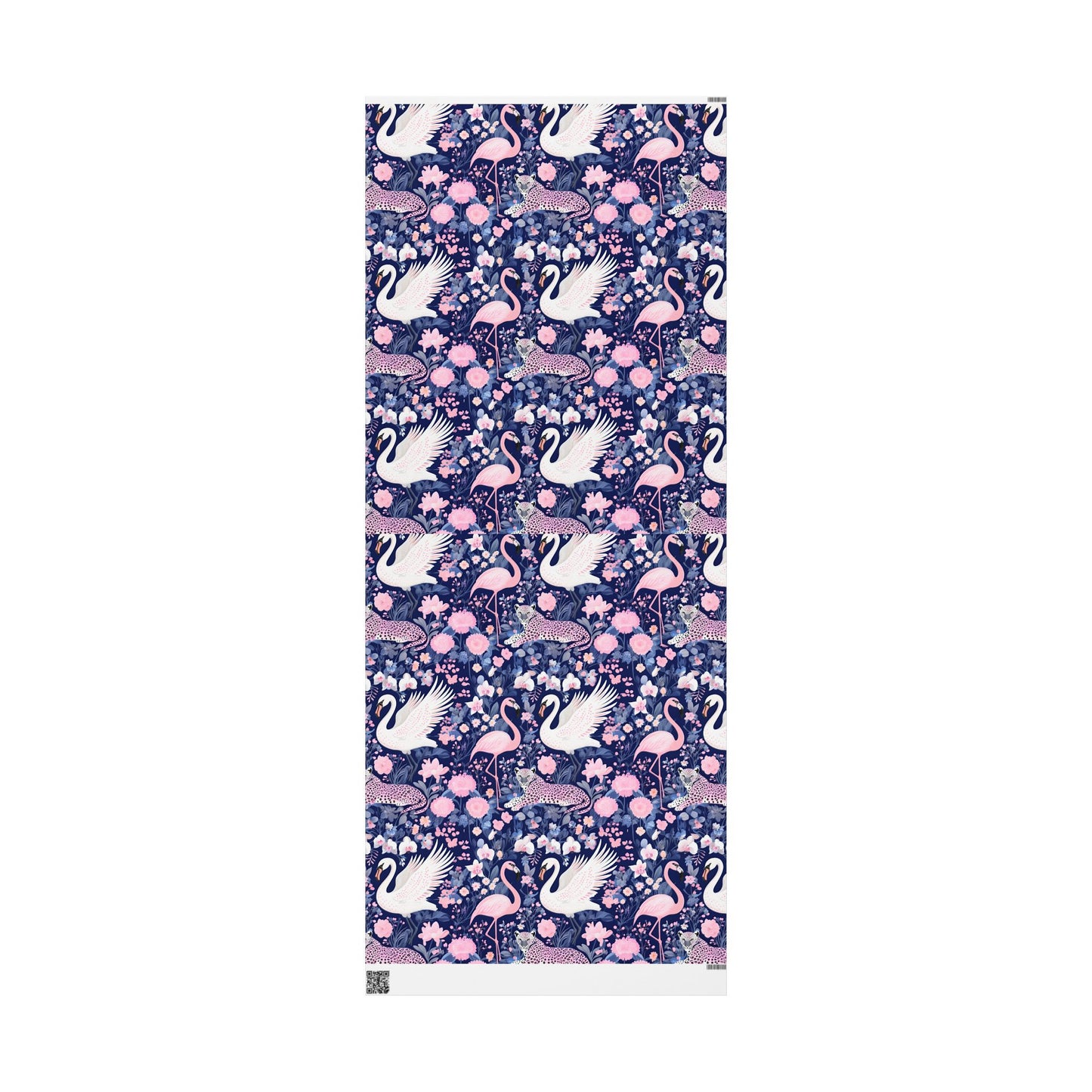 Elegant swan, leopard and flamingo wrapping paper
