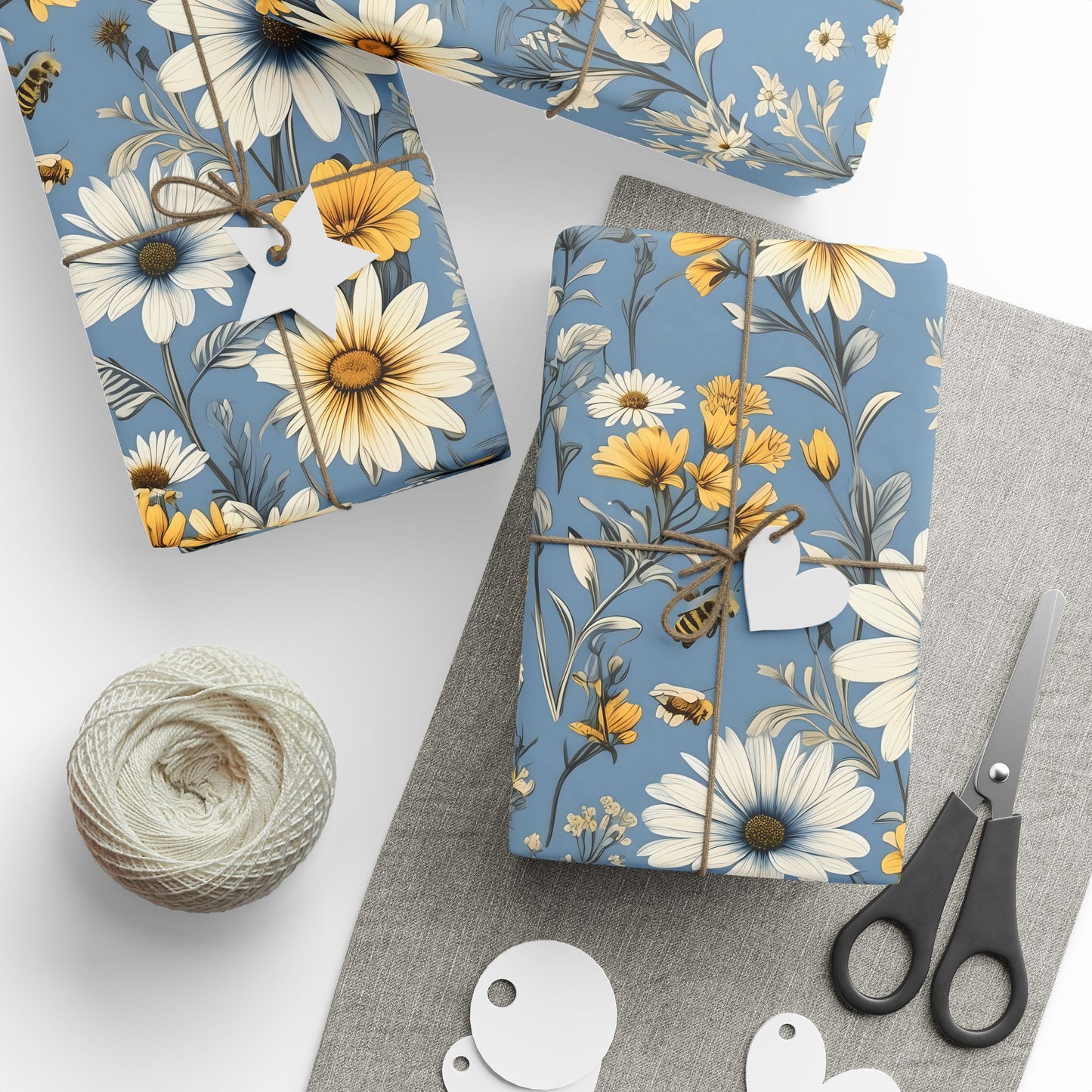 Floral with bees wrapping paper