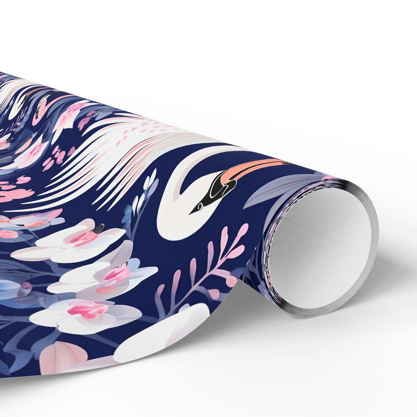 Elegant swan, leopard and flamingo wrapping paper