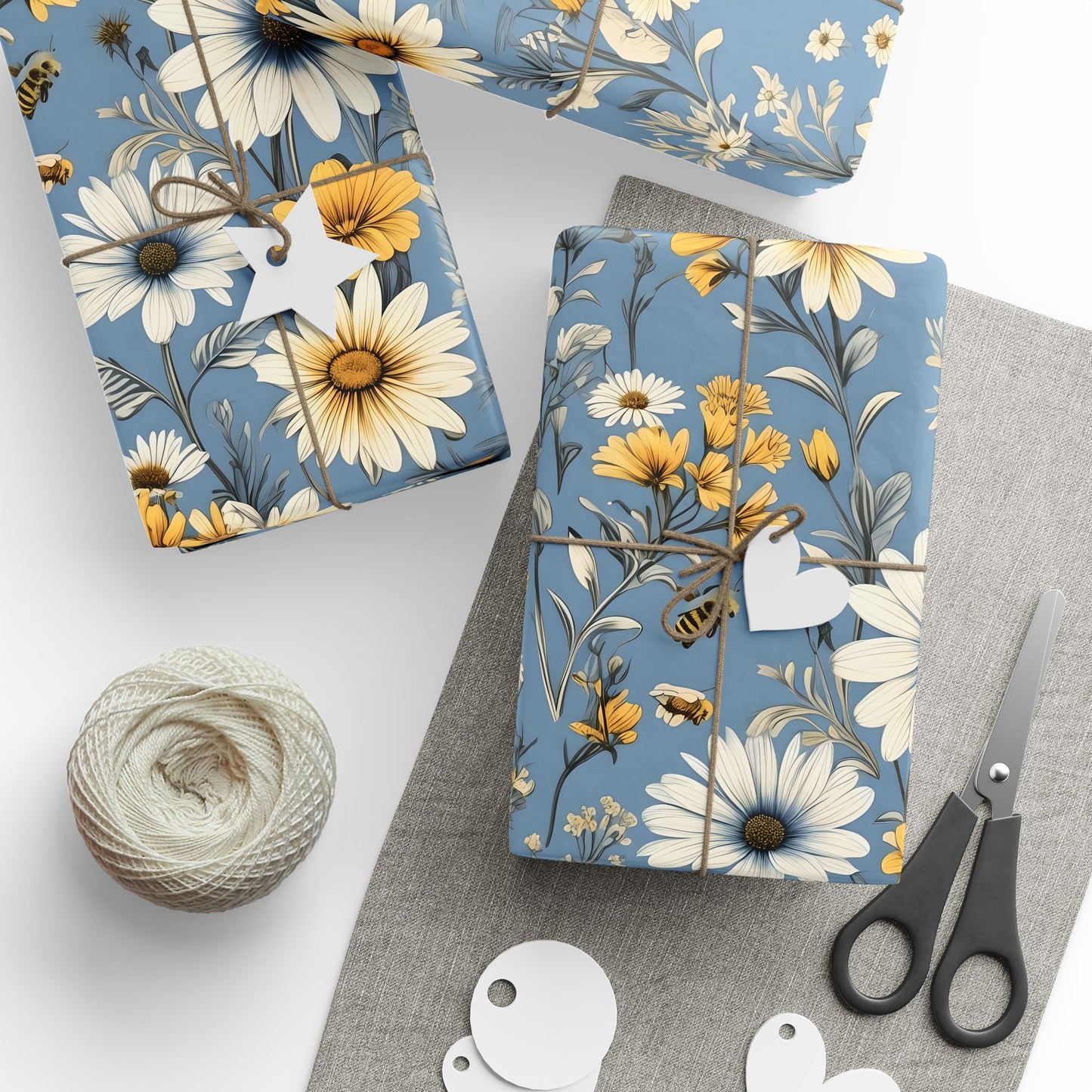 Floral with bees wrapping paper