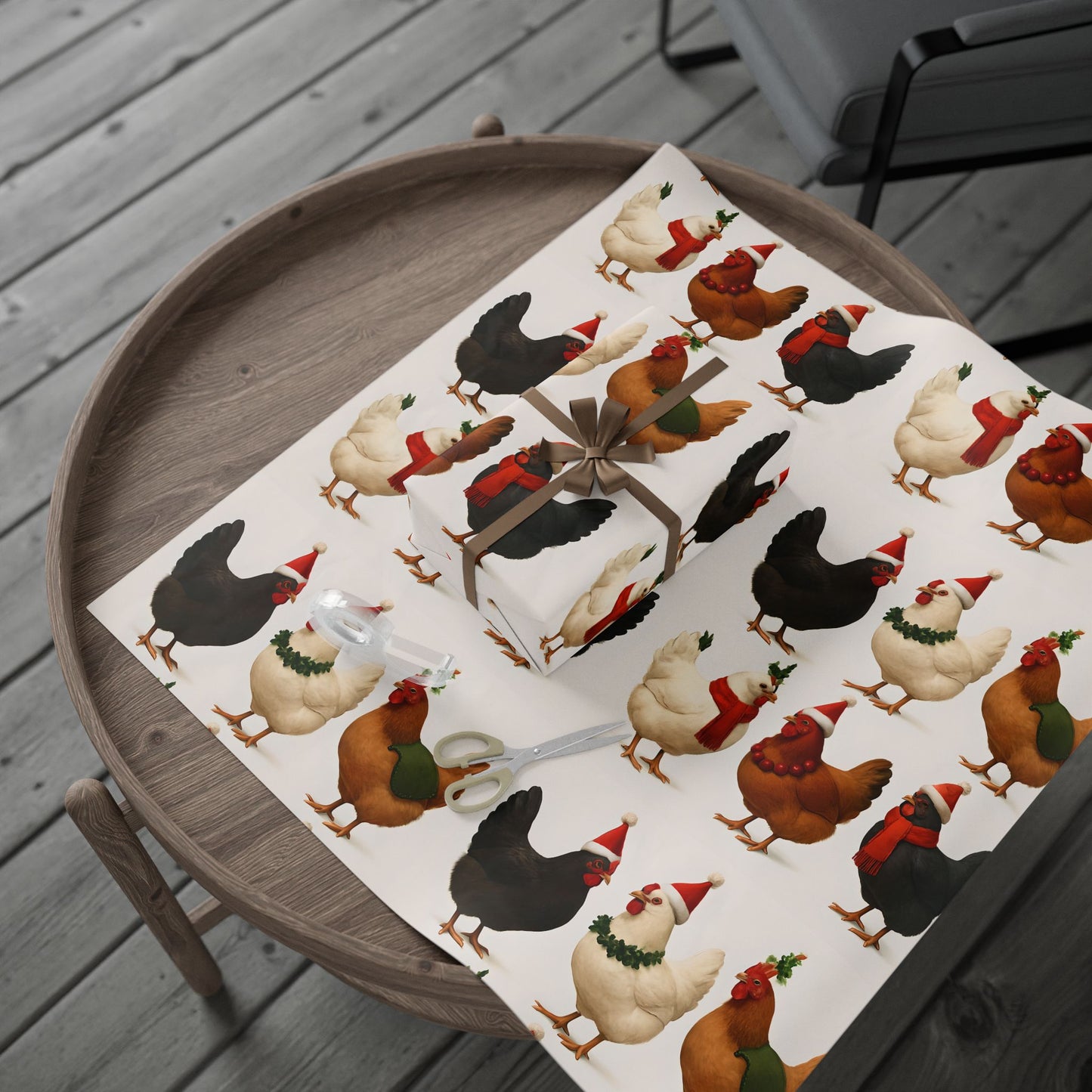 Christmas Chickens Wrapping Papers