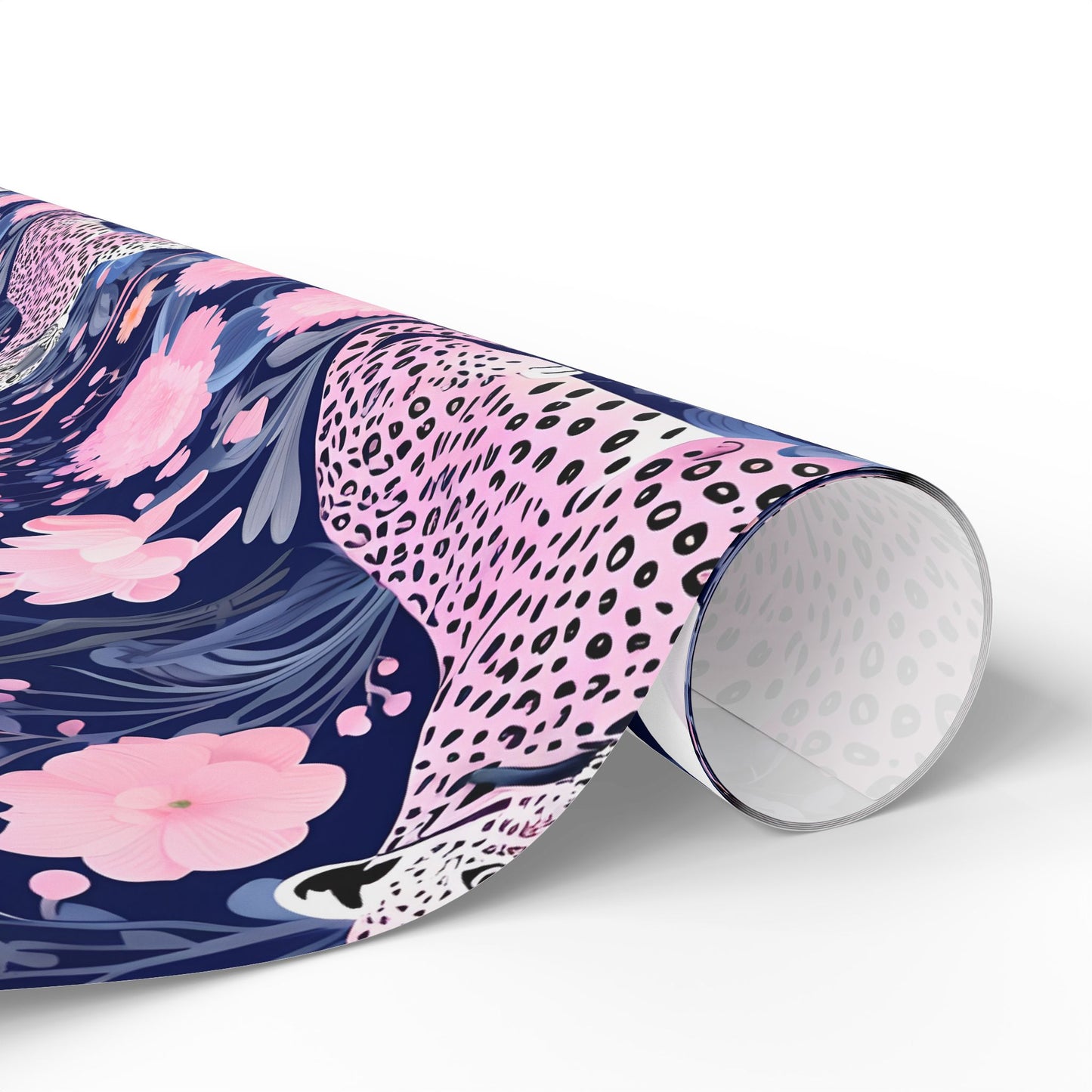 Elegant swan, leopard and flamingo wrapping paper