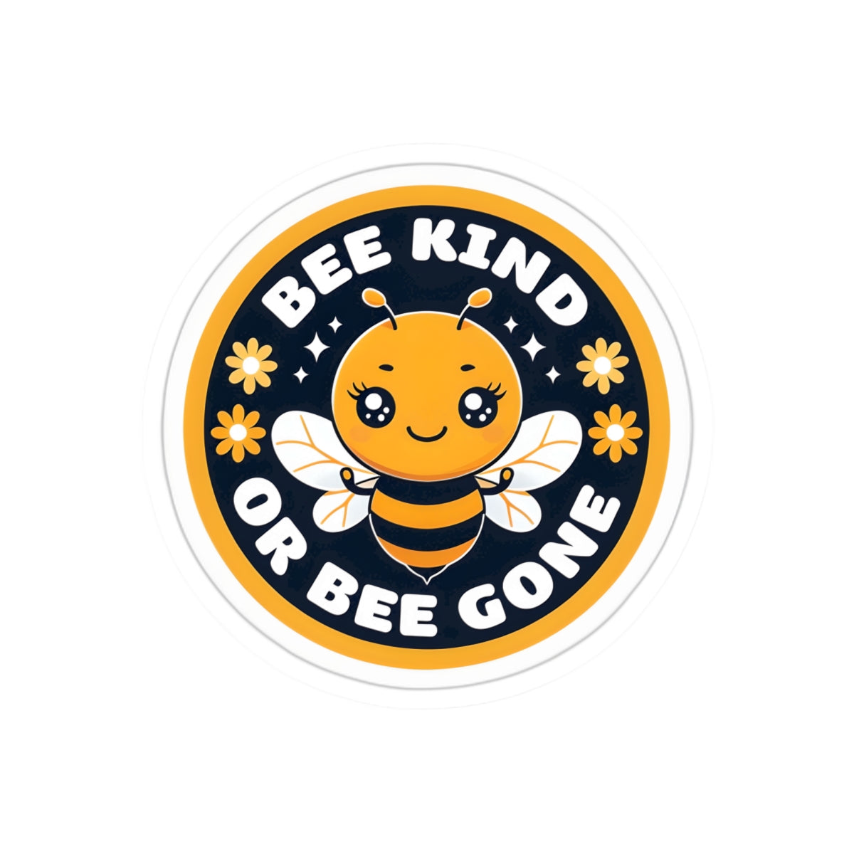 Bee Kind Kiss-Cut Sticker | Cute Bee Design | Inspirational Vinyl Decal for Laptops, Water Bottles, Journals, Gifts