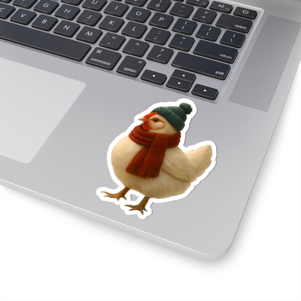 Whimsical Winter Chicken Stickers, Cute Animal Decor, Funny Chicken Art, Laptop Stickers, Gift for Farm Animal Lovers