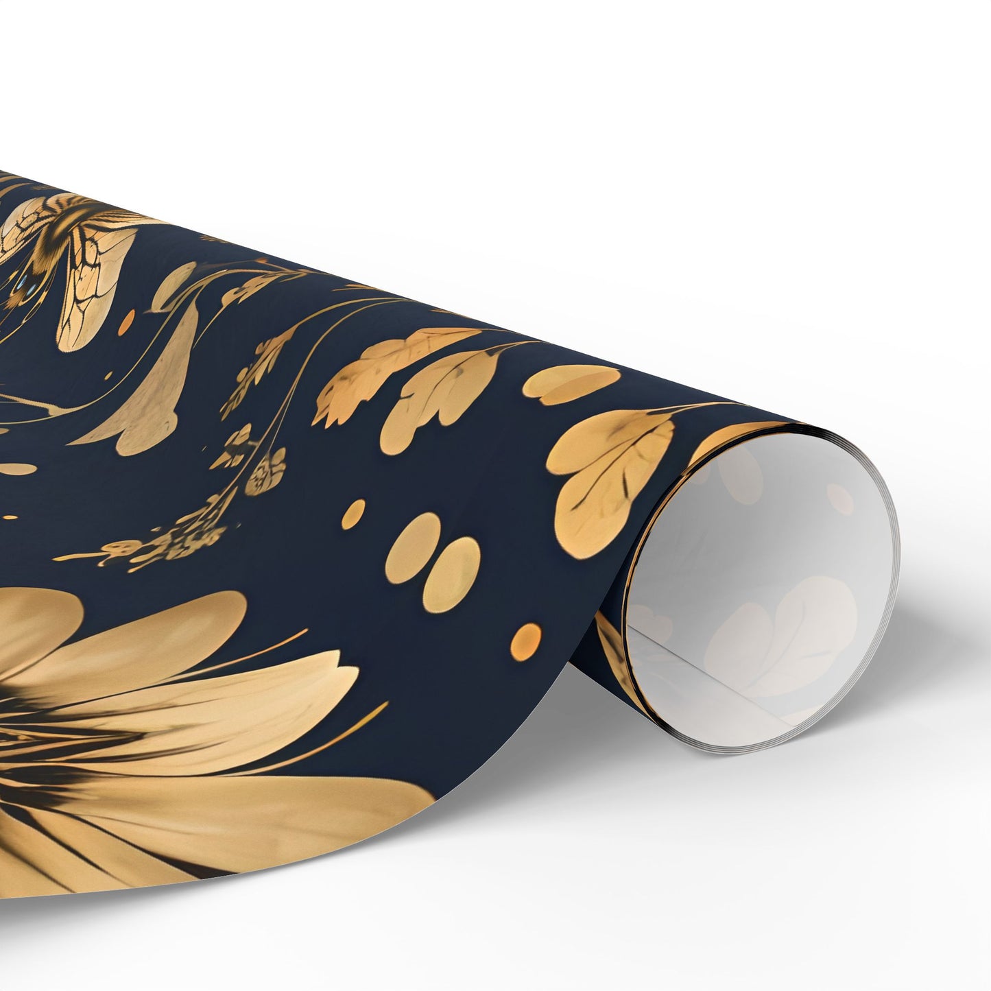 Wrapping Paper - Chic Floral with Bees Design