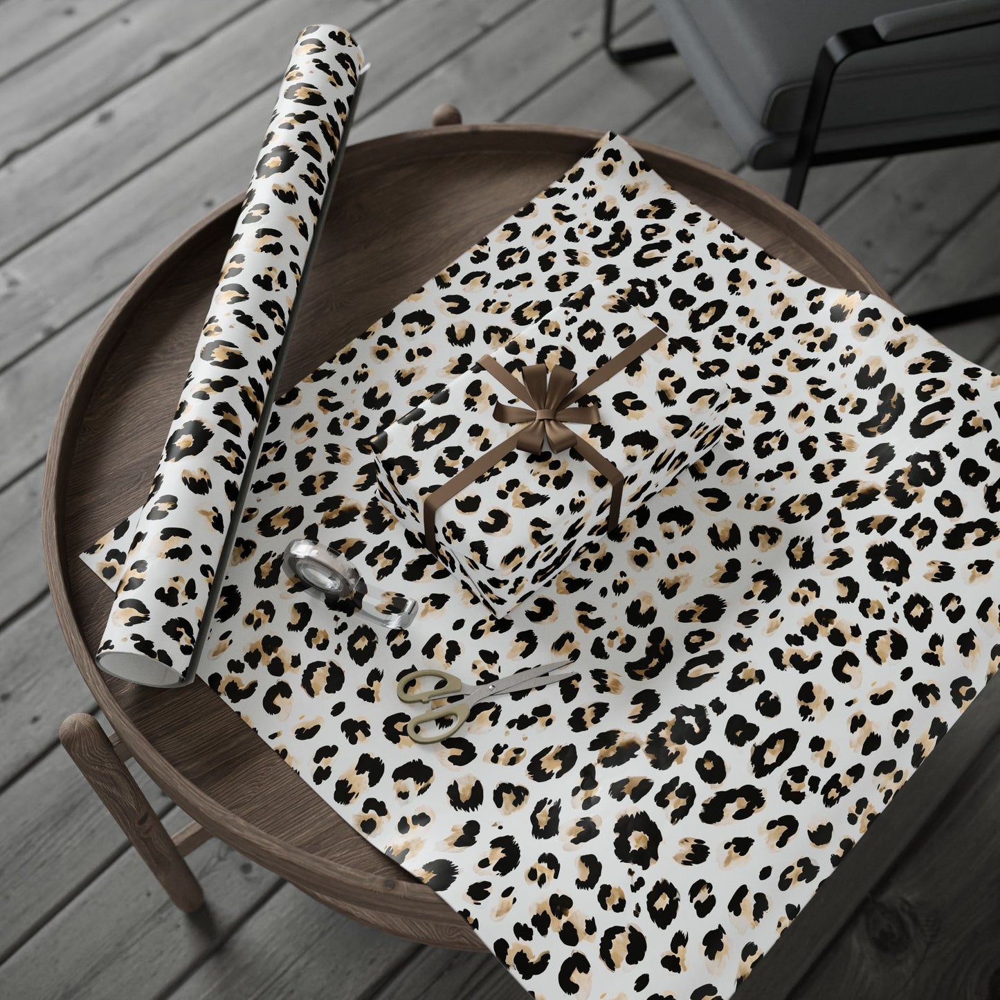 Chic Leopard Print Wrapping Paper, Stylish Gift Wrap, Holiday, Birthday, Elegant Gift Presentation, Animal Print Paper