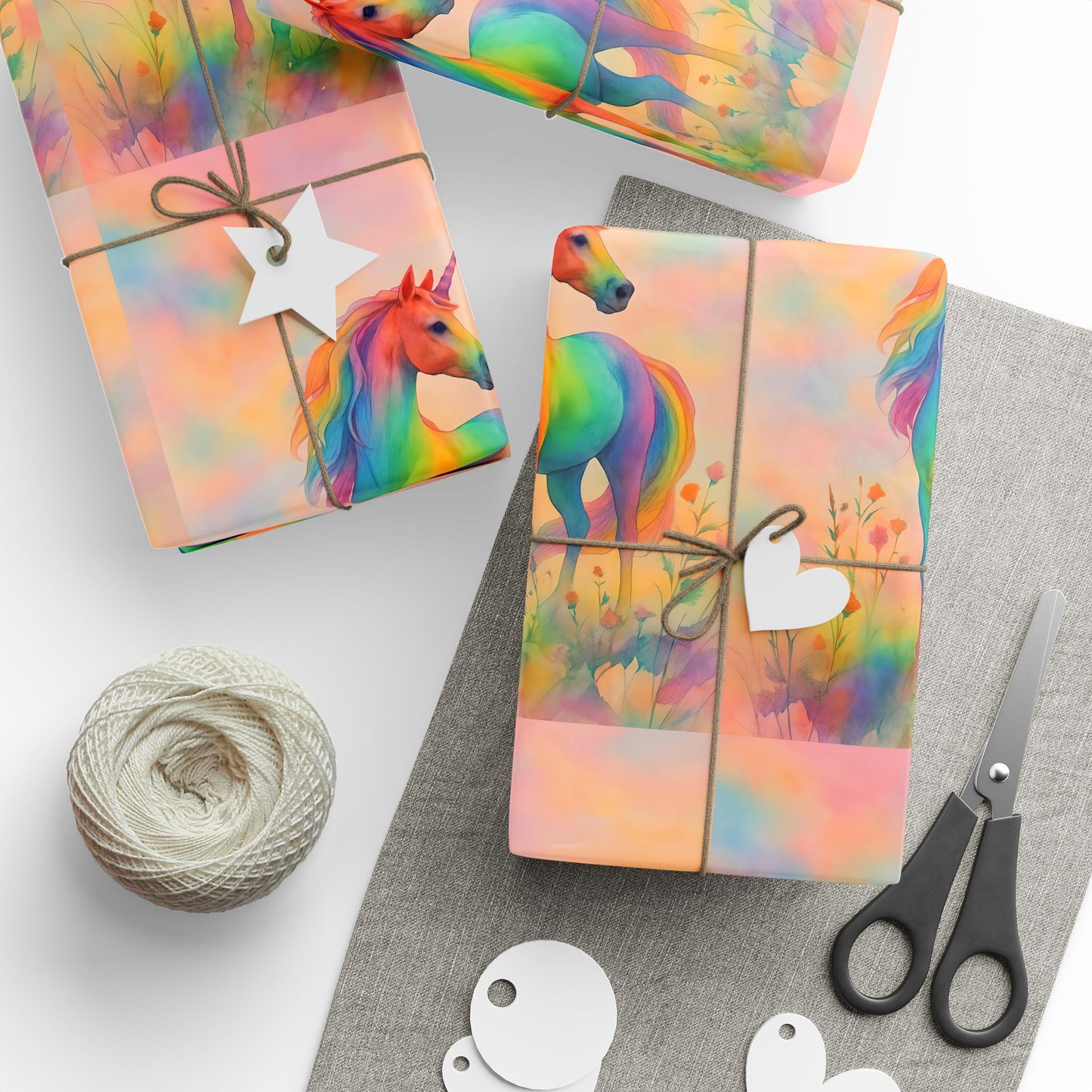 Wrapping Papers - Rainbow Unicorn Design