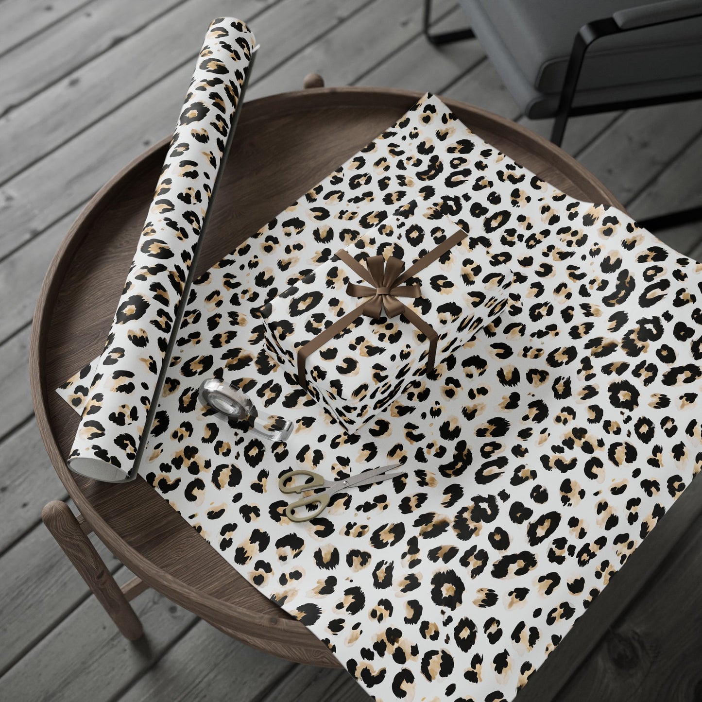 Chic Leopard Print Wrapping Paper, Stylish Gift Wrap, Holiday, Birthday, Elegant Gift Presentation, Animal Print Paper