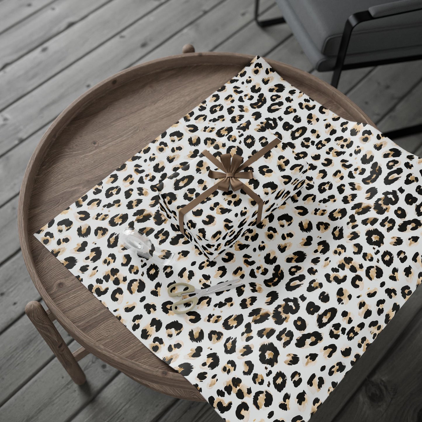 Chic Leopard Print Wrapping Paper, Stylish Gift Wrap, Holiday, Birthday, Elegant Gift Presentation, Animal Print Paper