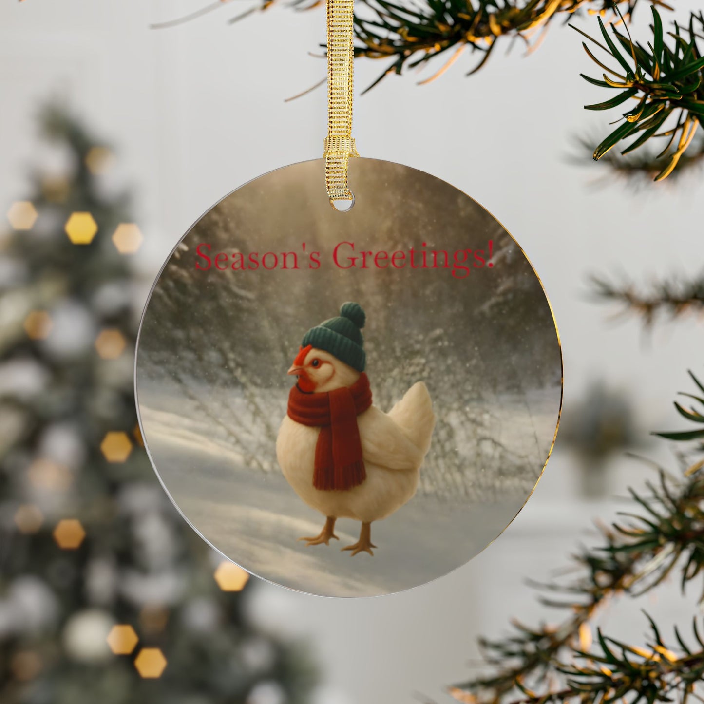 Season's Greetings Acrylic Ornaments, Holiday Decor, Christmas Gifts, Festive Hanging Decorations, Winter Wonderland Ornaments