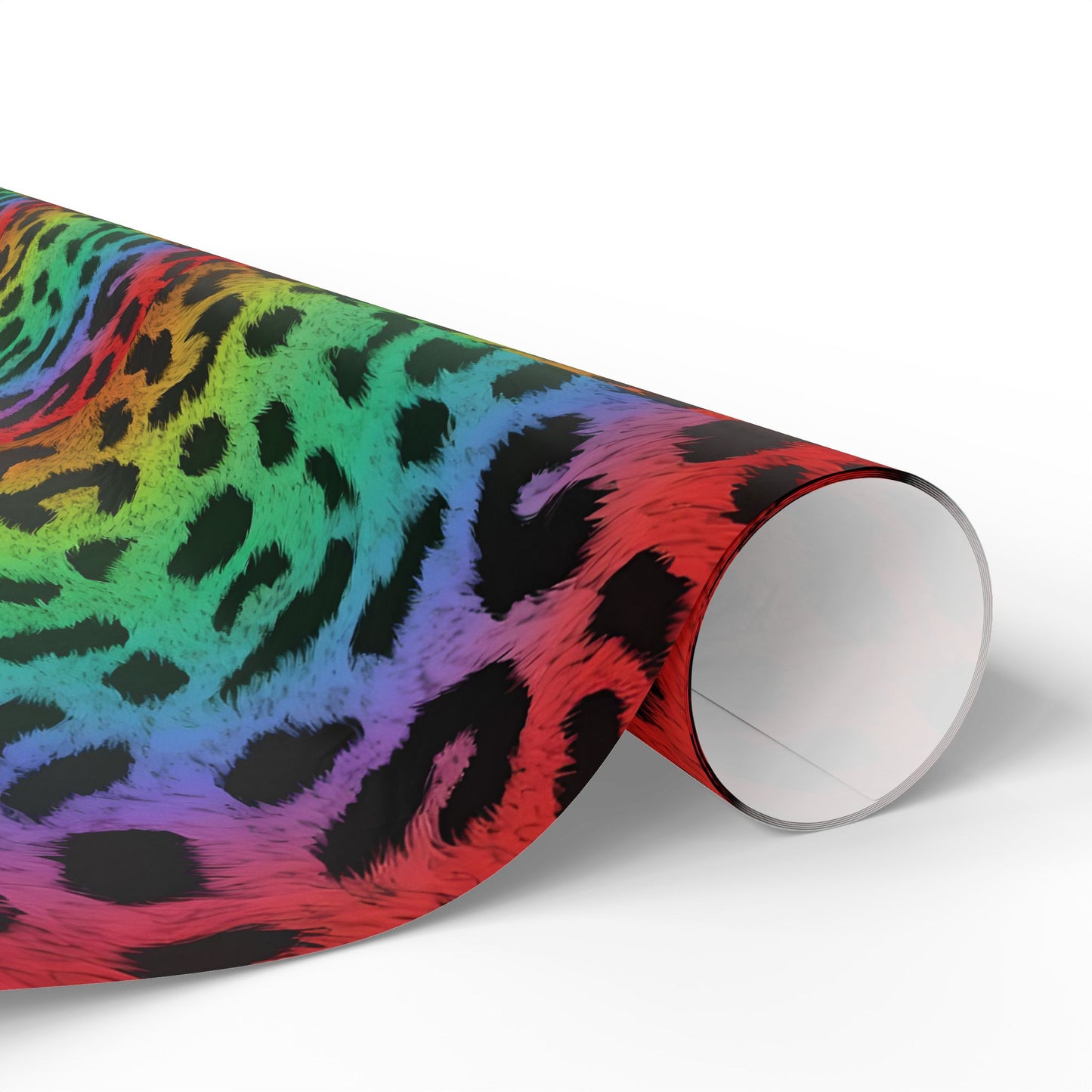 Rainbow leopard wrapping paper