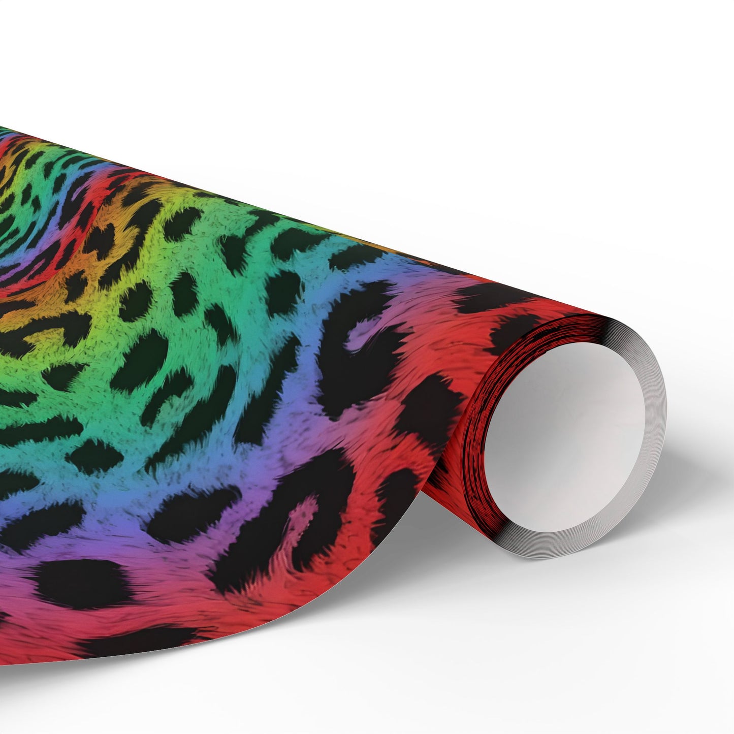 Rainbow leopard wrapping paper