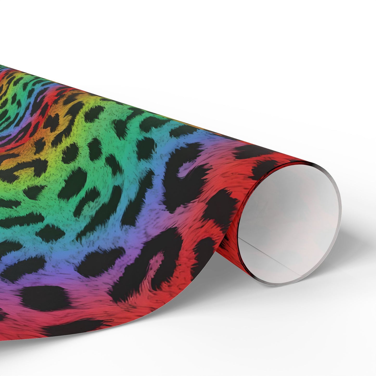 Rainbow leopard wrapping paper
