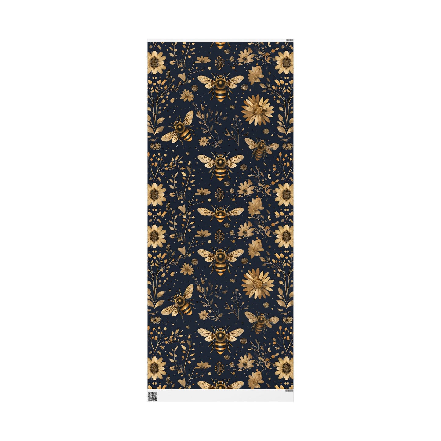 Wrapping Paper - Chic Floral with Bees Design