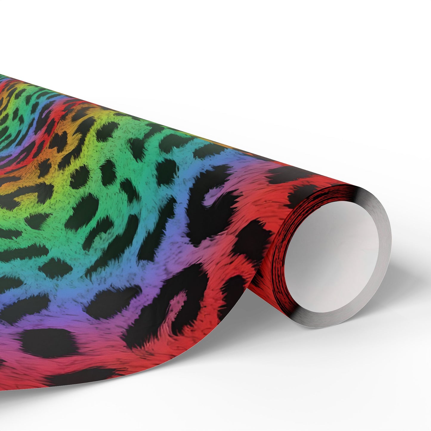 Rainbow leopard wrapping paper