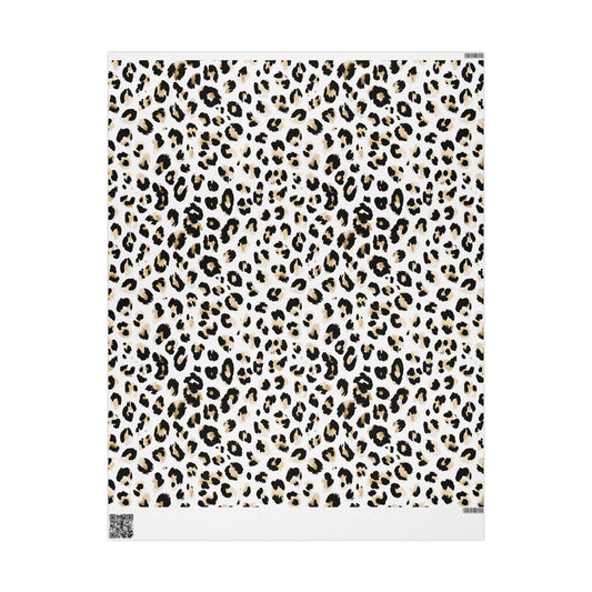 Chic Leopard Print Wrapping Paper, Stylish Gift Wrap, Holiday, Birthday, Elegant Gift Presentation, Animal Print Paper