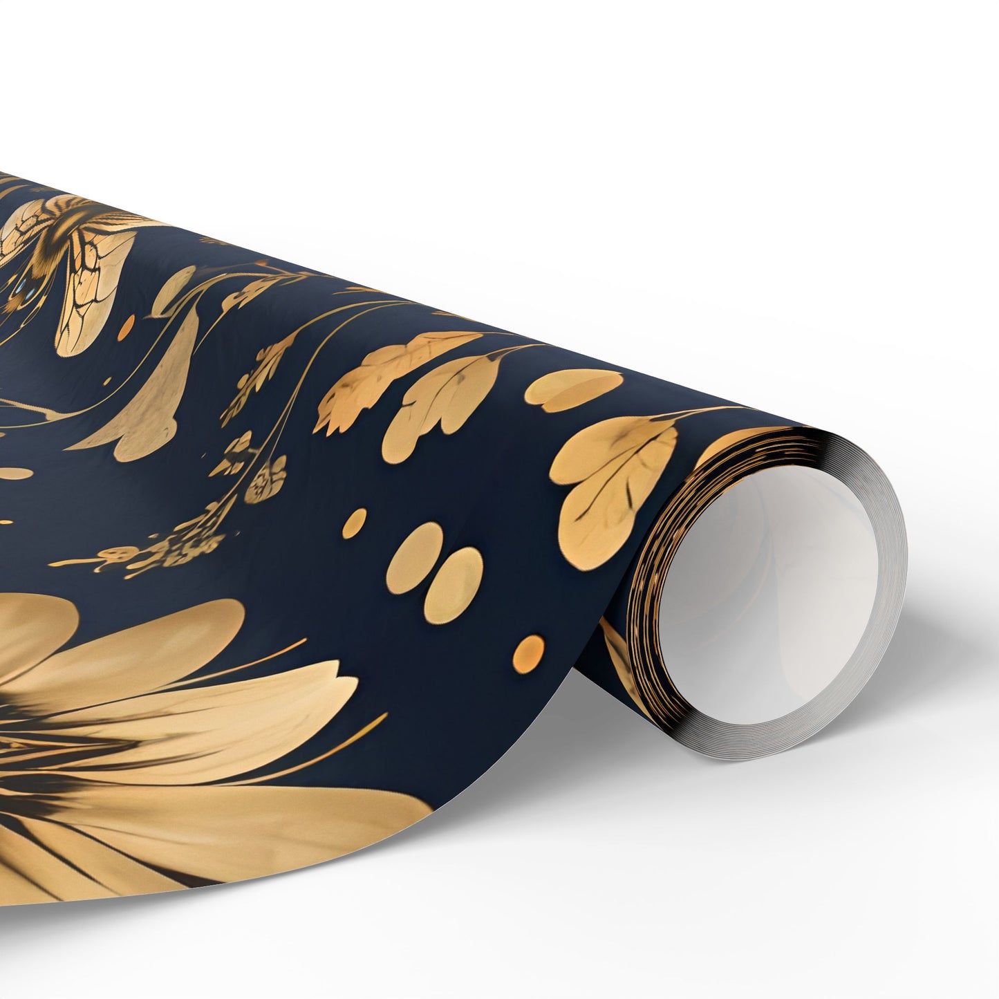 Wrapping Paper - Chic Floral with Bees Design