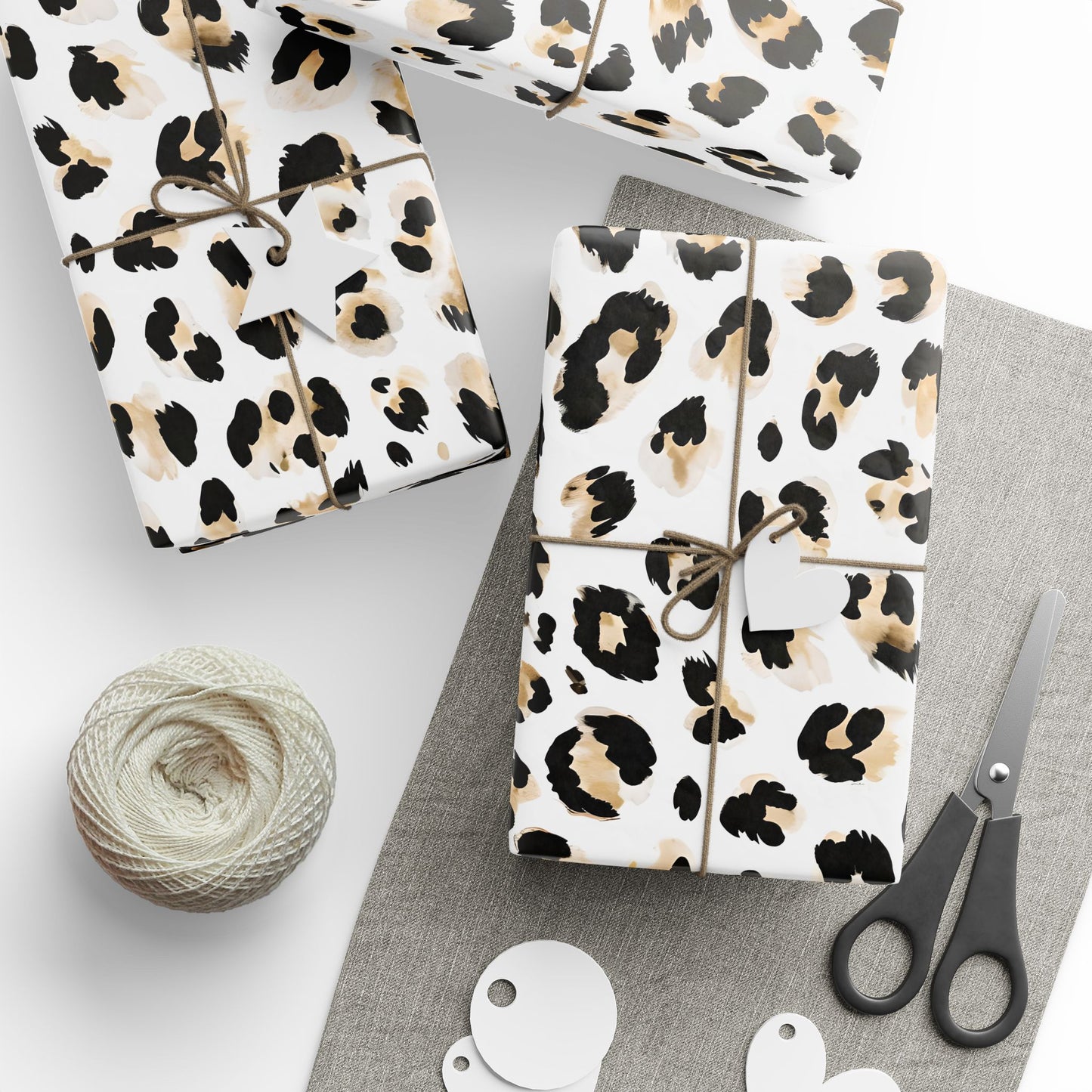 Chic Leopard Print Wrapping Paper, Stylish Gift Wrap, Holiday, Birthday, Elegant Gift Presentation, Animal Print Paper