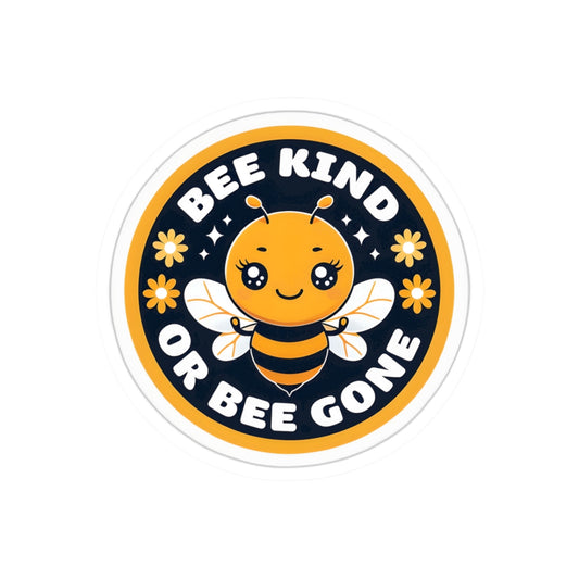 Bee Kind Kiss-Cut Sticker | Cute Bee Design | Inspirational Vinyl Decal for Laptops, Water Bottles, Journals, Gifts