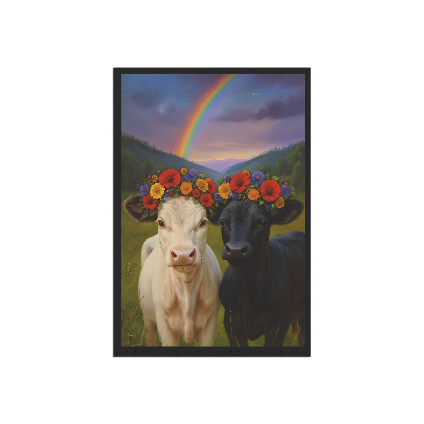 Banner - Gorgeous Cows with a Rainbow Design