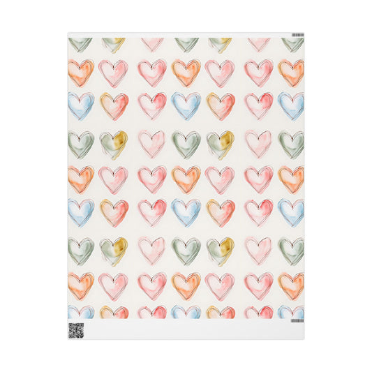 Charming Heart Pattern Wrapping Paper, Ideal for Valentine's Day, Birthdays, Gift Wrapping, Scrapbooking, Craft Projects