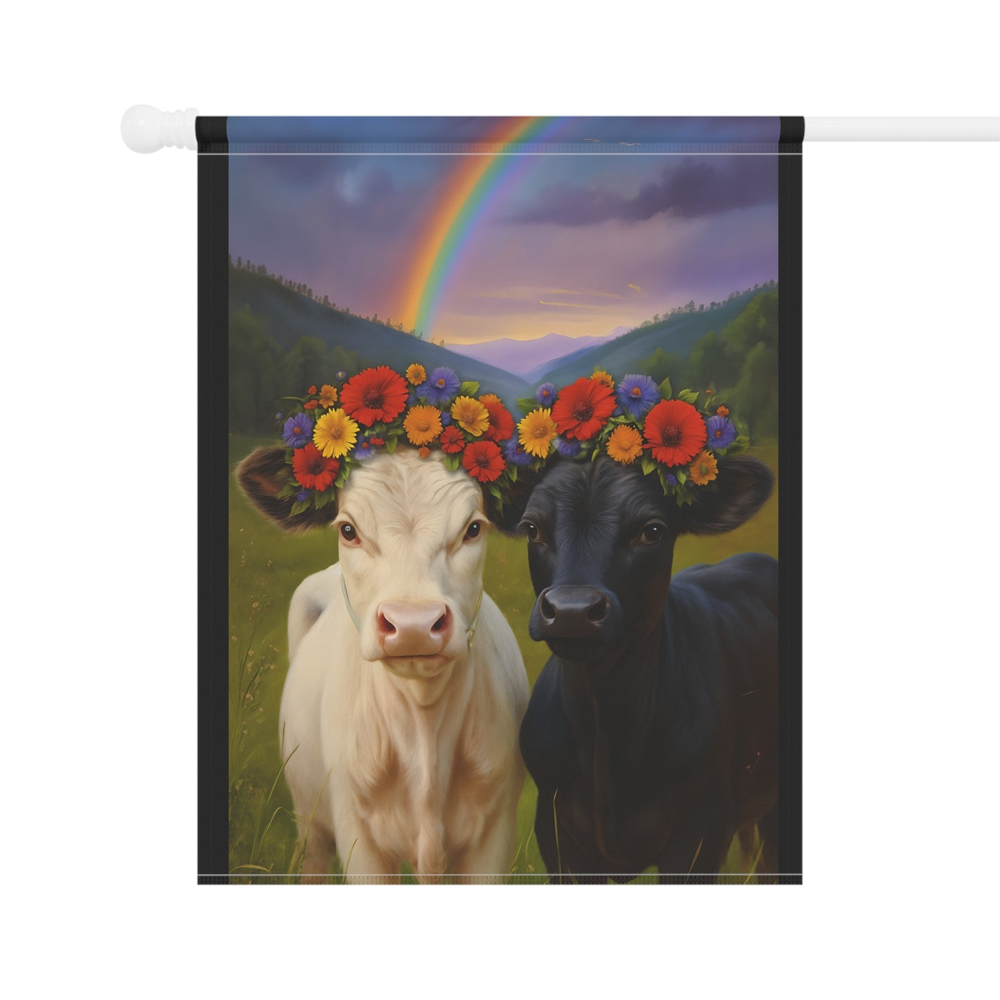 Banner - Gorgeous Cows with a Rainbow Design