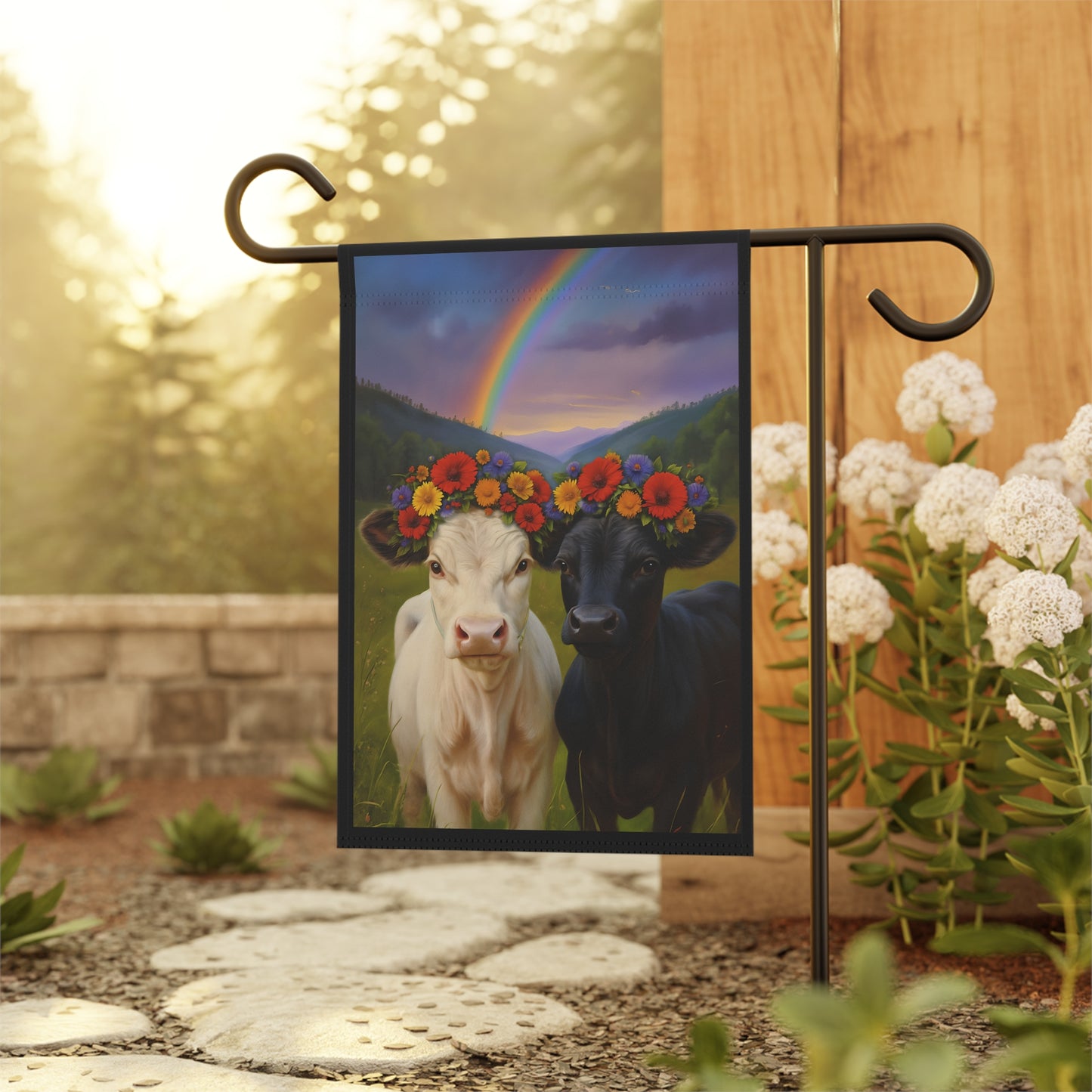 Banner - Gorgeous Cows with a Rainbow Design