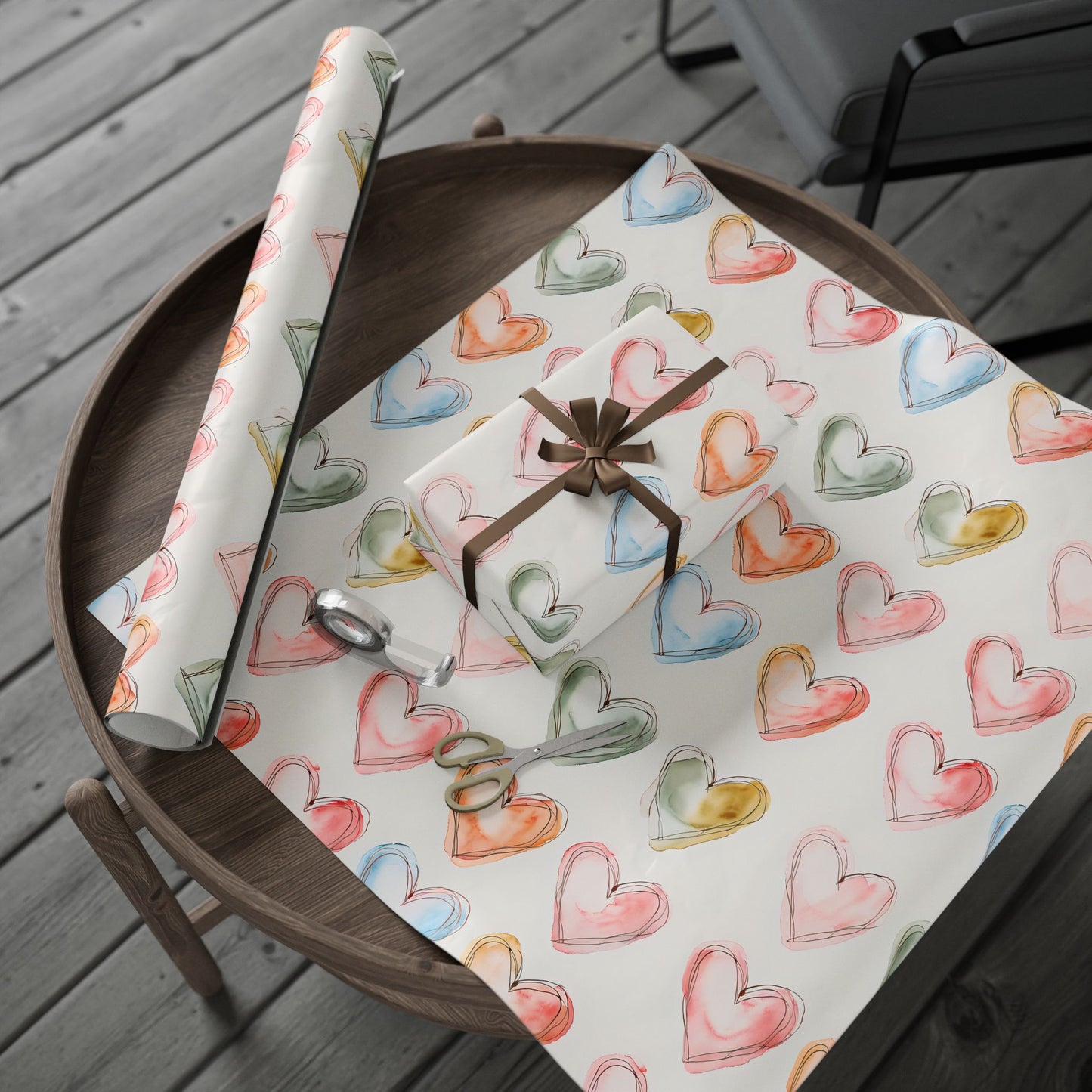 Charming Heart Pattern Wrapping Paper, Ideal for Valentine's Day, Birthdays, Gift Wrapping, Scrapbooking, Craft Projects