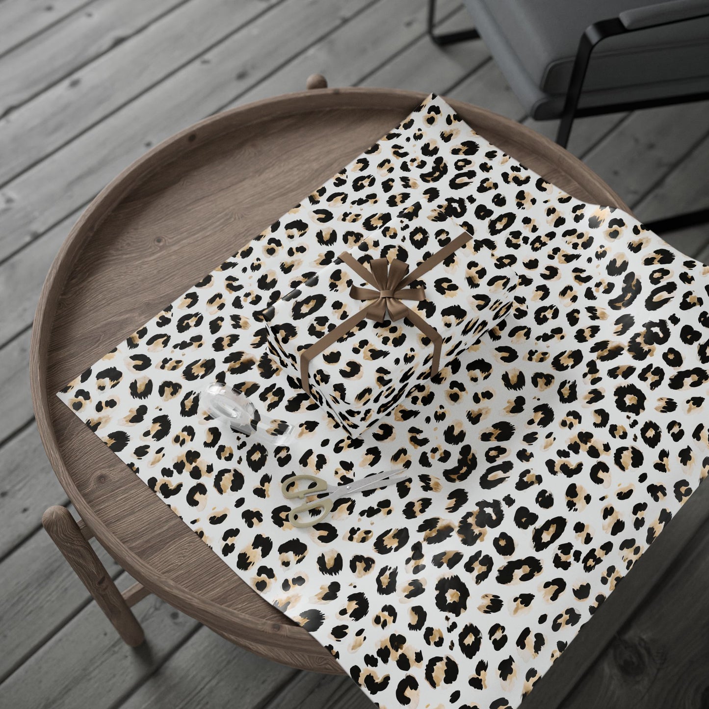 Chic Leopard Print Wrapping Paper, Stylish Gift Wrap, Holiday, Birthday, Elegant Gift Presentation, Animal Print Paper