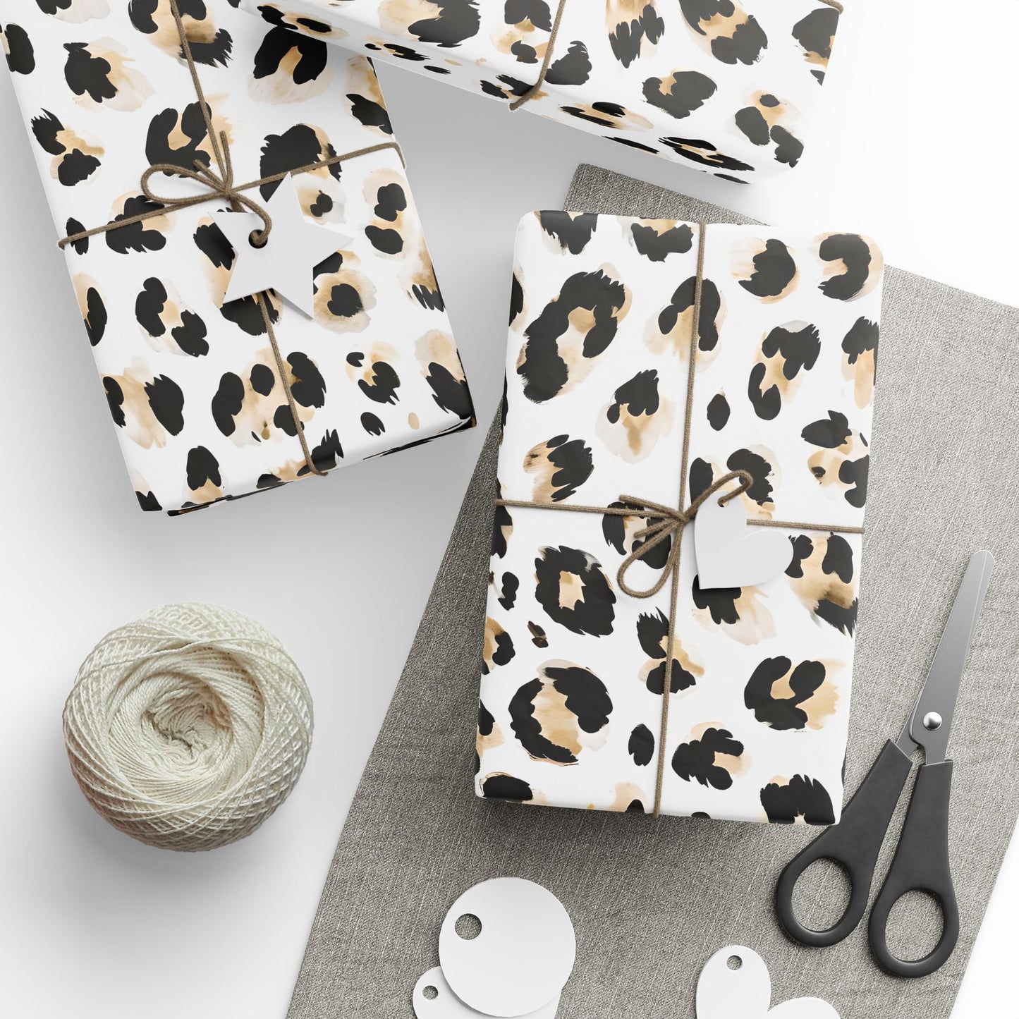 Chic Leopard Print Wrapping Paper, Stylish Gift Wrap, Holiday, Birthday, Elegant Gift Presentation, Animal Print Paper