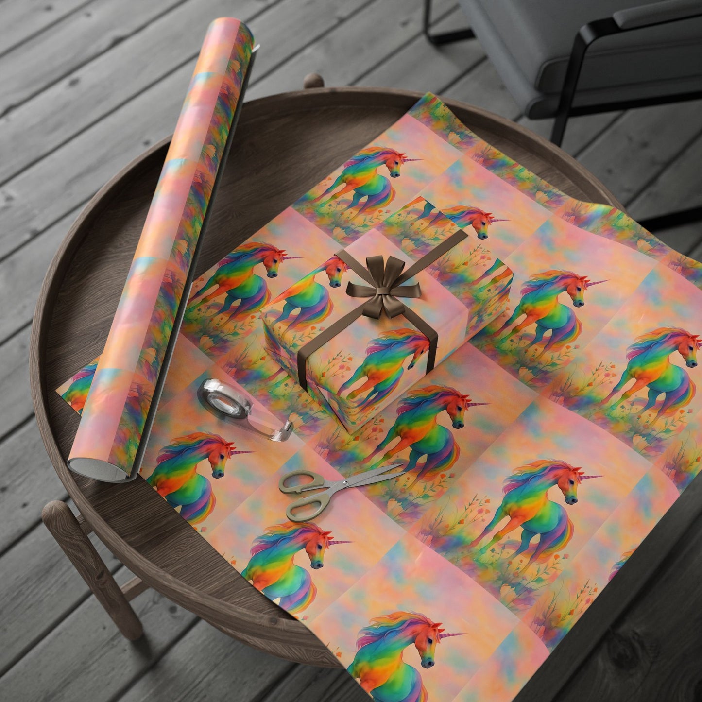 Wrapping Papers - Rainbow Unicorn Design