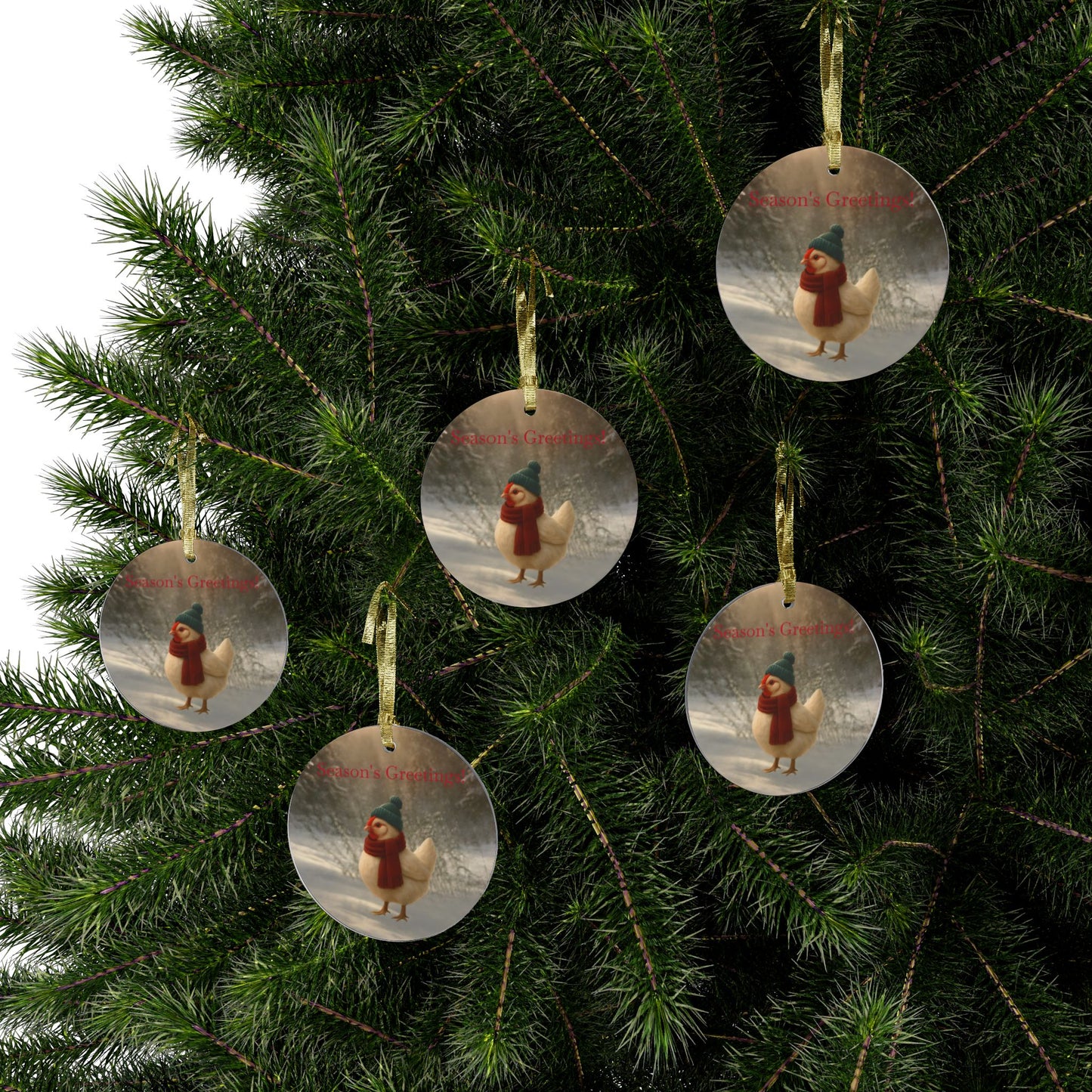 Season's Greetings Acrylic Ornaments, Holiday Decor, Christmas Gifts, Festive Hanging Decorations, Winter Wonderland Ornaments