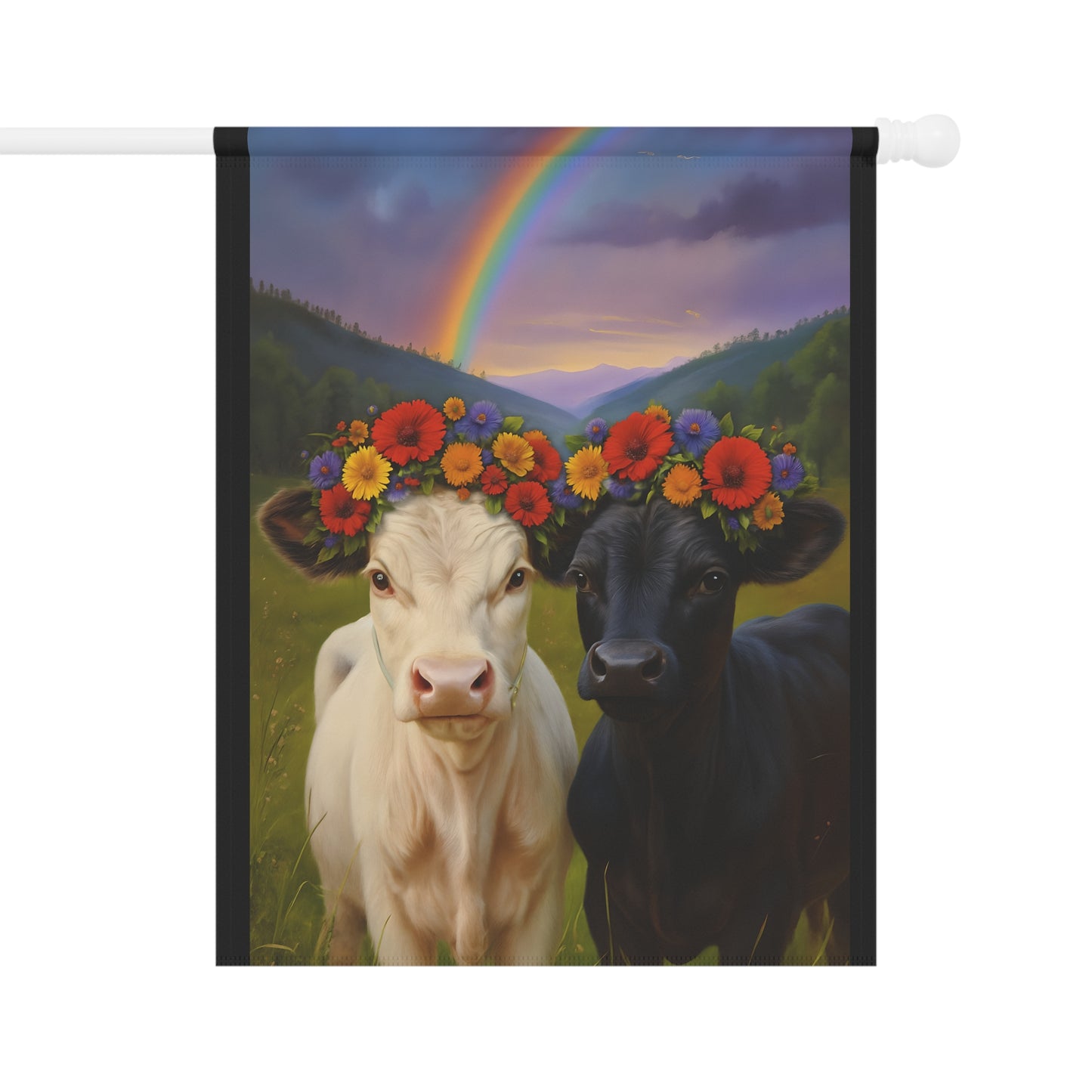 Banner - Gorgeous Cows with a Rainbow Design