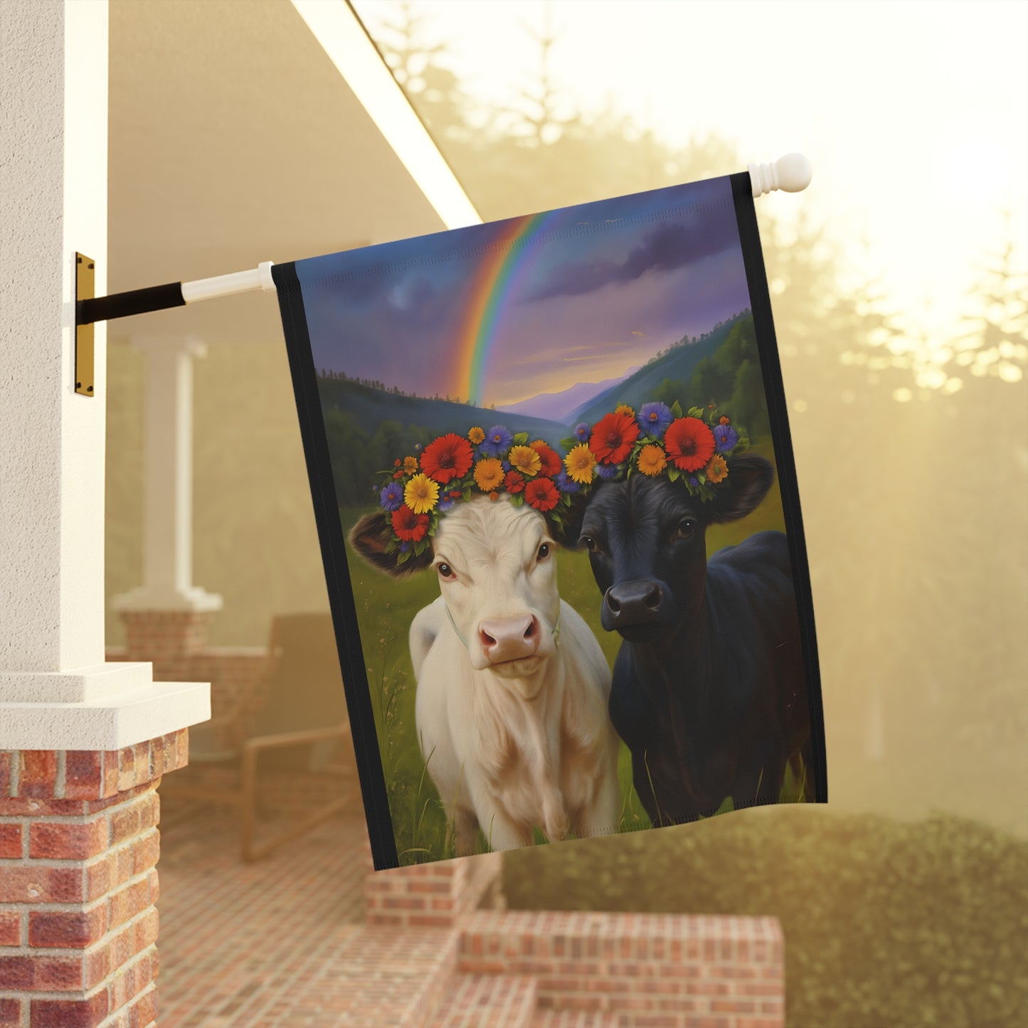 Banner - Gorgeous Cows with a Rainbow Design