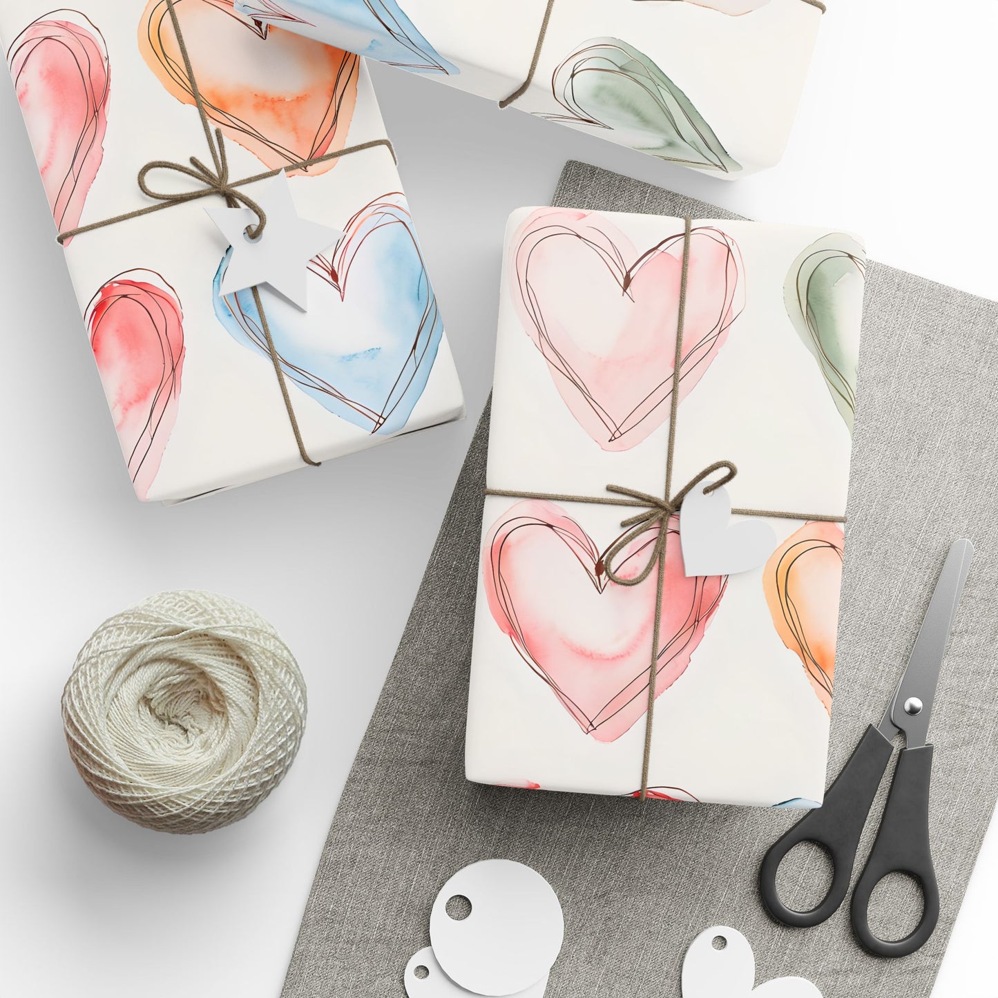 Charming Heart Pattern Wrapping Paper, Ideal for Valentine's Day, Birthdays, Gift Wrapping, Scrapbooking, Craft Projects