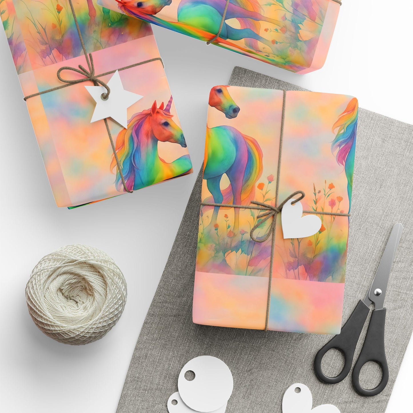 Wrapping Papers - Rainbow Unicorn Design