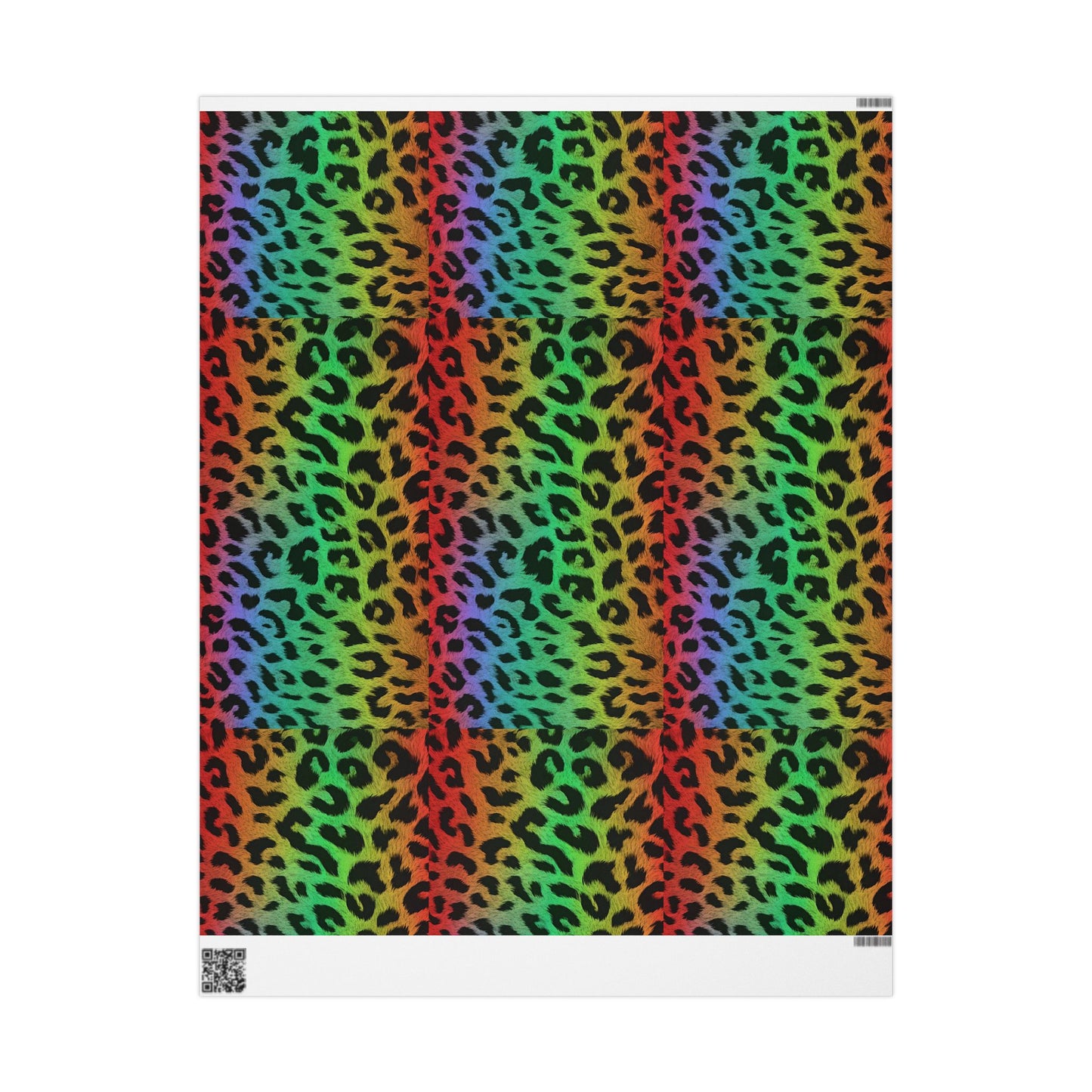 Rainbow leopard wrapping paper