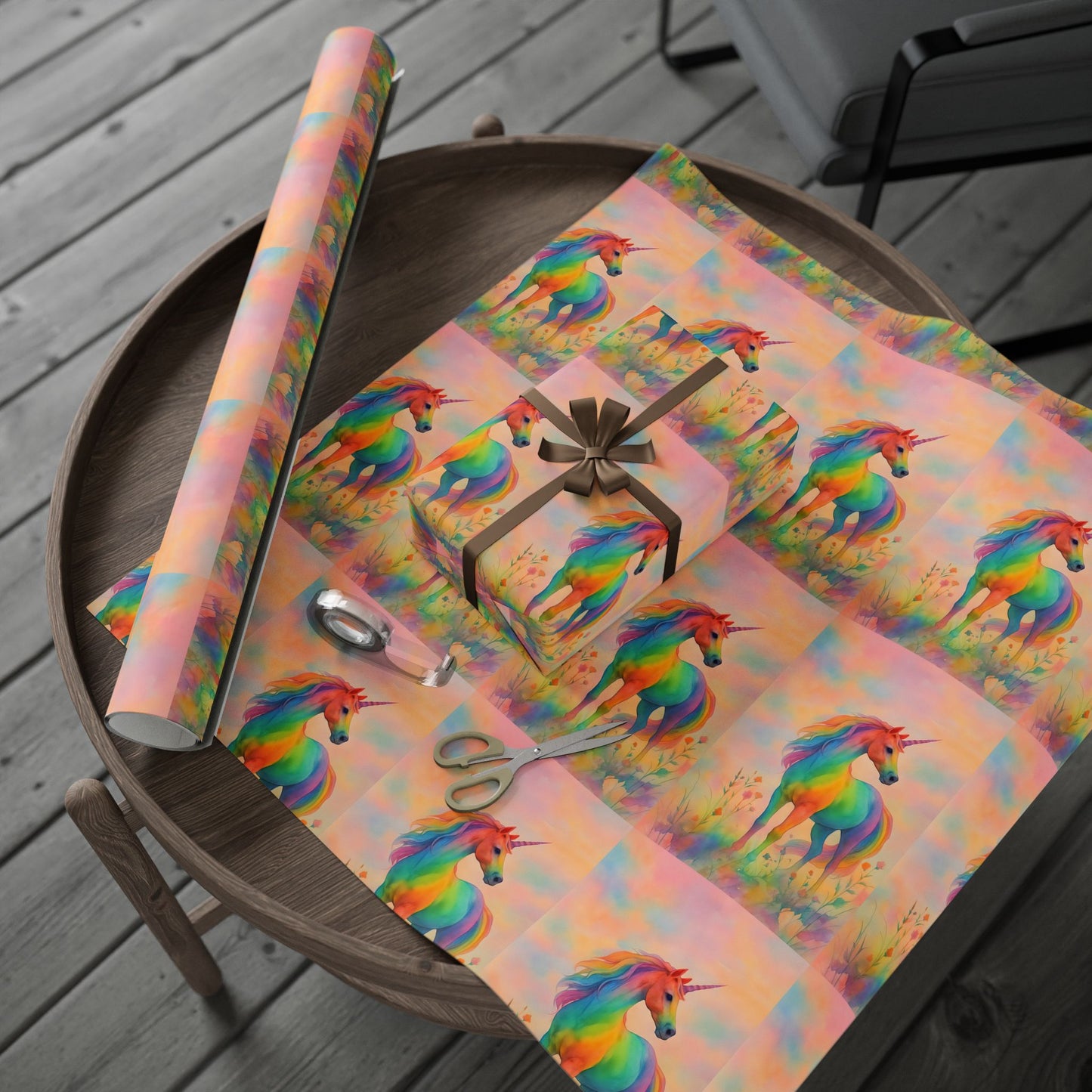 Wrapping Papers - Rainbow Unicorn Design
