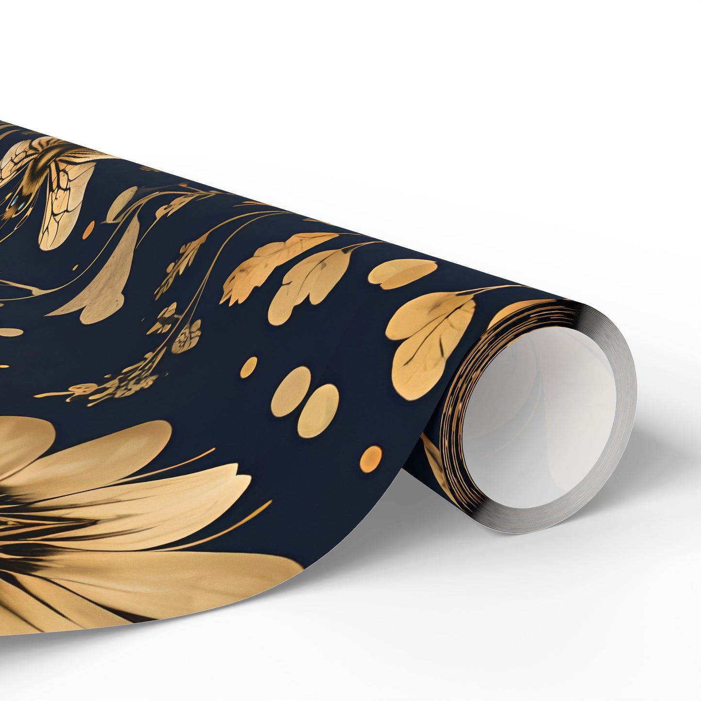 Wrapping Paper - Chic Floral with Bees Design