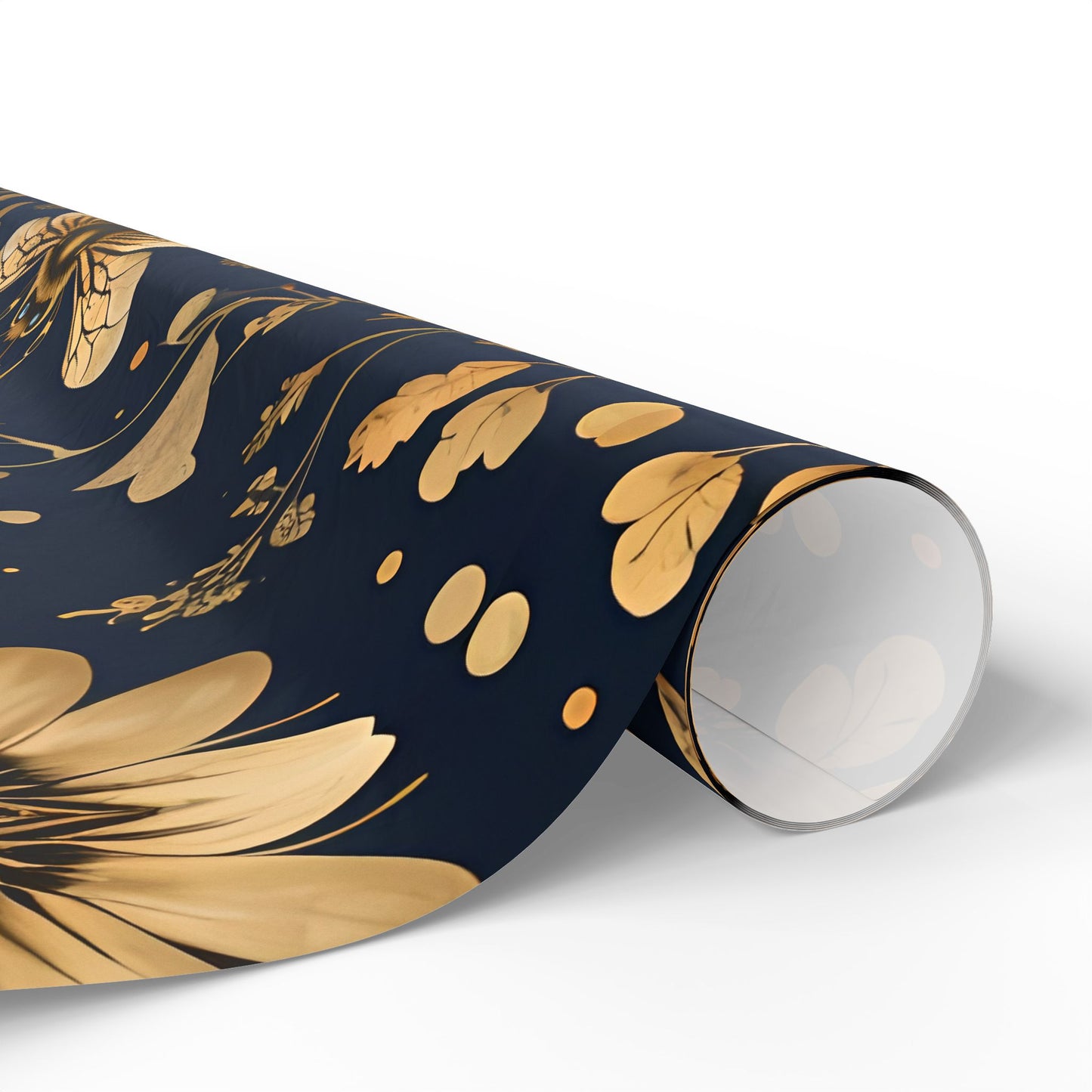 Wrapping Paper - Chic Floral with Bees Design